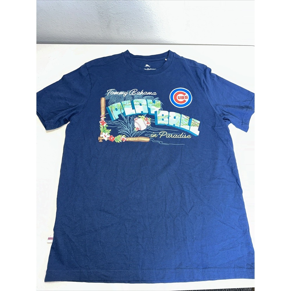 Tommy Bahama Chicago Cubs Play Ball in Paradise T Shirt MLB Size Small Cotton